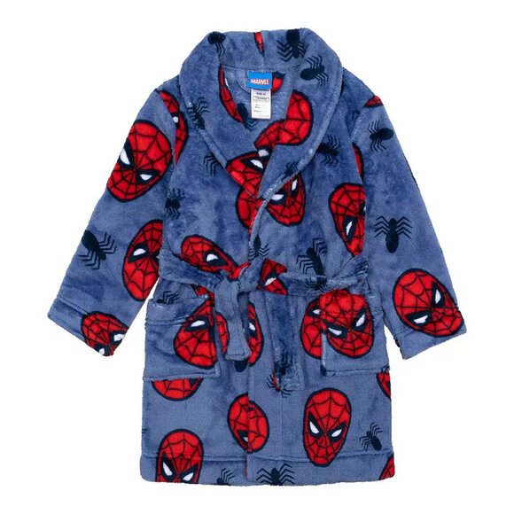 Spider-Man Spiderman Boys' Bathrobe Robe - Many Spiders - NWT - Size 3T - Picture 1 of 6